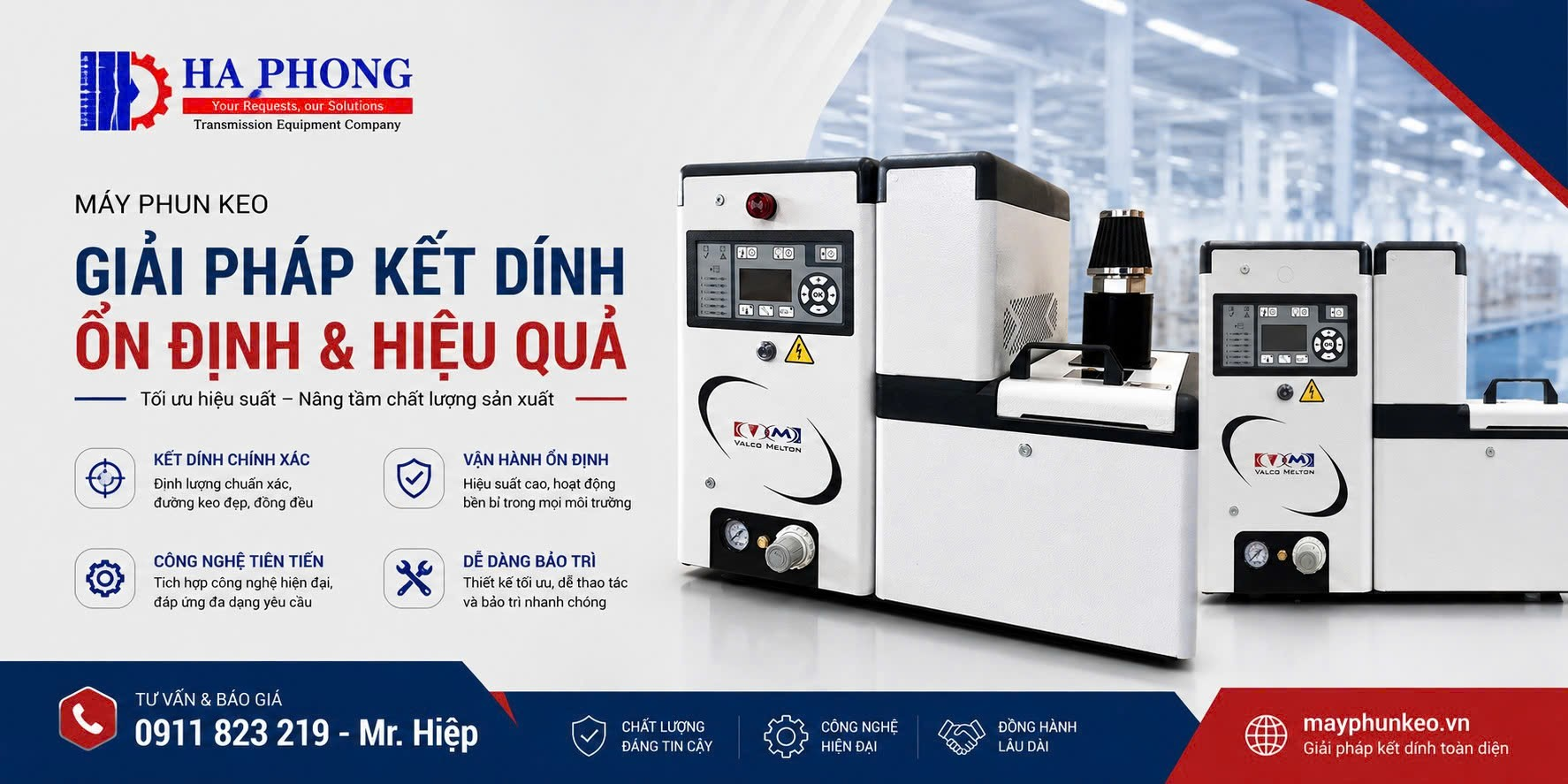 Máy phun keo Valco Melton KUBE - giải pháp kết dính ổn định và hiệu quả